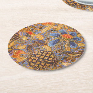 Posavasos Redondo De Papel Batik de la fantasía