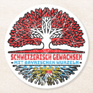 Posavasos Redondo De Papel Bayern Bayrisch Schweizer Schweiz Baum Wurzel