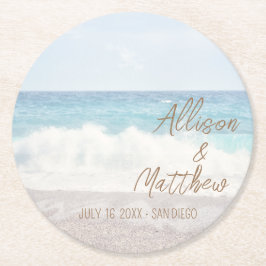 Posavasos Redondo De Papel Beach Wedding | Seaside Wedding