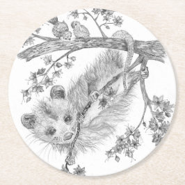 Posavasos Redondo De Papel Bebé de papel de possum
