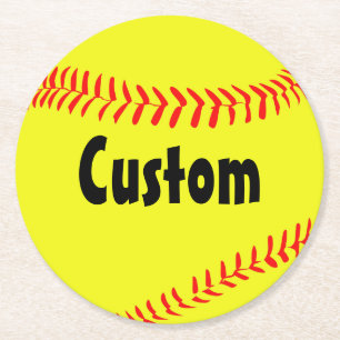 Posavasos Redondo De Papel Beber de papel de personalizado Softball