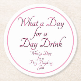 Posavasos Redondo De Papel Bebida de día - ¡Por ella! por Jeff Willis Art Fla