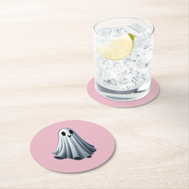 Posavasos Redondo De Papel Bedsheet Ghost (In situ)