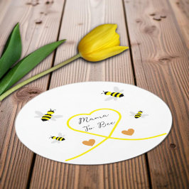 Posavasos Redondo De Papel Bee Baby Shower