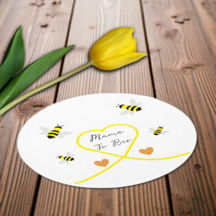 Posavasos Redondo De Papel Bee Baby Shower