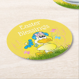Posavasos Redondo De Papel Bendiciones de Pascua