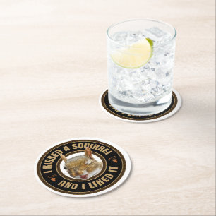 Posavasos Redondo De Papel Besé una ardilla - graciosa parodia