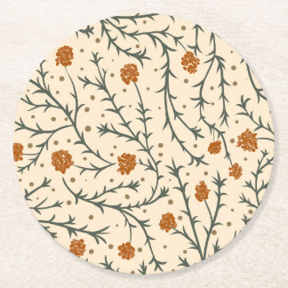 Posavasos Redondo De Papel Besos de hoja perenne bajo el muérdago