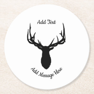 Posavasos Redondo De Papel Big Elk, añadir texto y mensaje