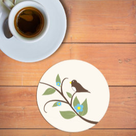 Posavasos Redondo De Papel Bird