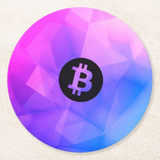 Posavasos Redondo De Papel Bitcoin Cristal