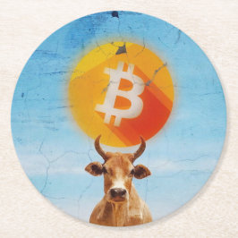 Posavasos Redondo De Papel Bitcoin Resilient Bull