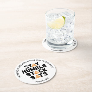 Posavasos Redondo De Papel Bitcoin STAY HUMBLE STACK SATS Crypto