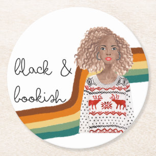 Posavasos Redondo De Papel Black Book Lover Blonde Curly Hair