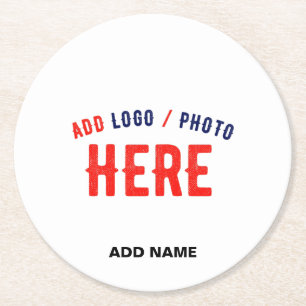 POSAVASOS REDONDO DE PAPEL BLANCA MODERNA CON ESTILO PERSONALIZABLE VERIFICAD
