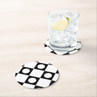 Posavasos Redondo De Papel Blanco de Mod Retro 60