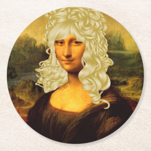 Posavasos Redondo De Papel Blonde Mona Lisa