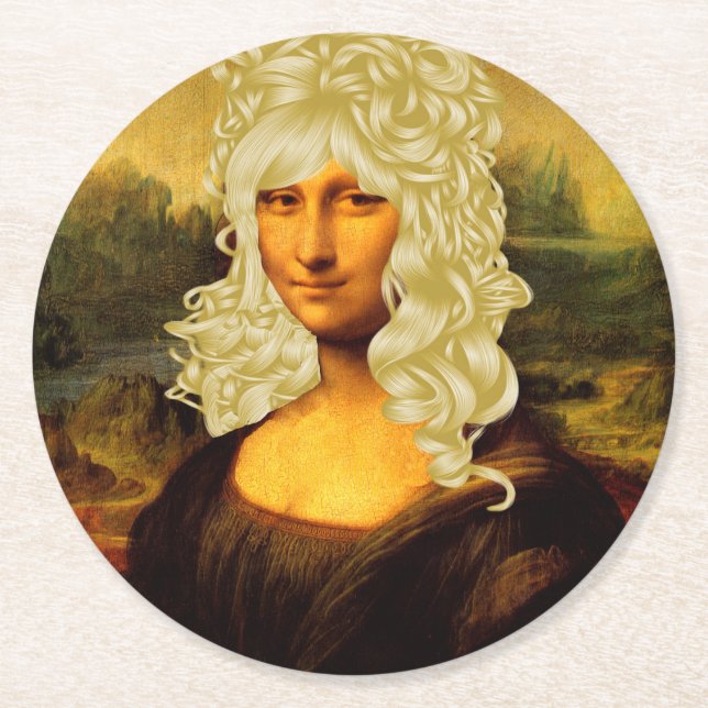 Posavasos Redondo De Papel Blonde Mona Lisa (Anverso)