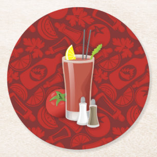 Posavasos Redondo De Papel Bloody Mary