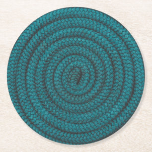 Posavasos Redondo De Papel Blue Rope