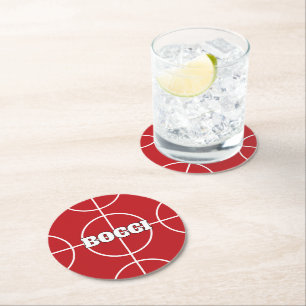 Posavasos Redondo De Papel Bocci Rojo Ball personalizado de papel bebidas cop