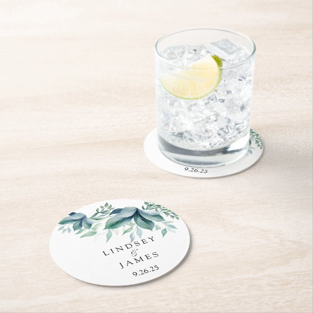 Posavasos Redondo De Papel Boda  (In situ)