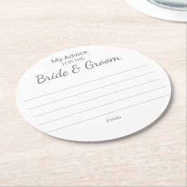 Posavasos Redondo De Papel Boda Coasters
