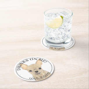 Posavasos Redondo De Papel Boda de Chihuahua, una madrugada personalizada