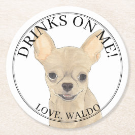 Posavasos Redondo De Papel Boda de Chihuahua, una madrugada personalizada