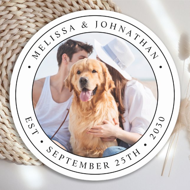 Posavasos Redondo De Papel Boda de fotografía personalizado (Subido por el creador)