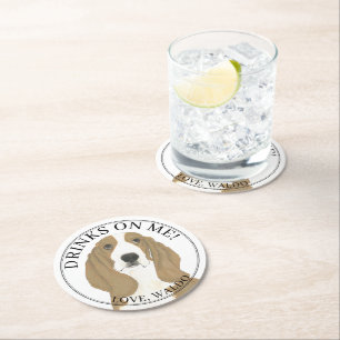 Posavasos Redondo De Papel Boda de hebilla de base personalizada