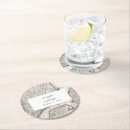 Posavasos Redondo De Papel Boda NYC de destino de Nueva York