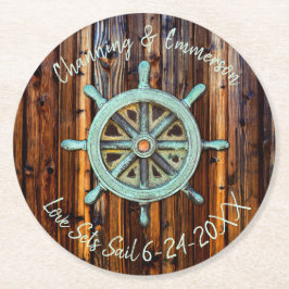 Posavasos Redondo De Papel Boda o compromiso náutico ruso