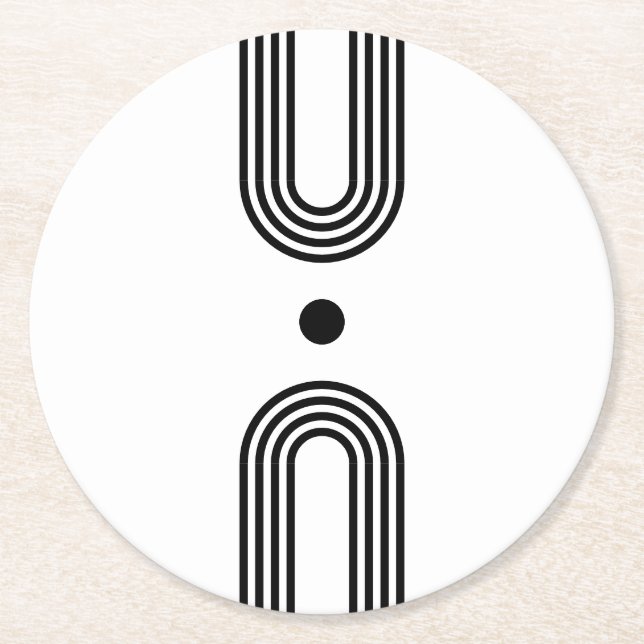 Posavasos Redondo De Papel Boho celestial Sun (Anverso)