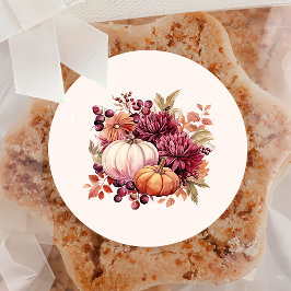 Posavasos Redondo De Papel Boho Fall Pumpkin Baby Shower
