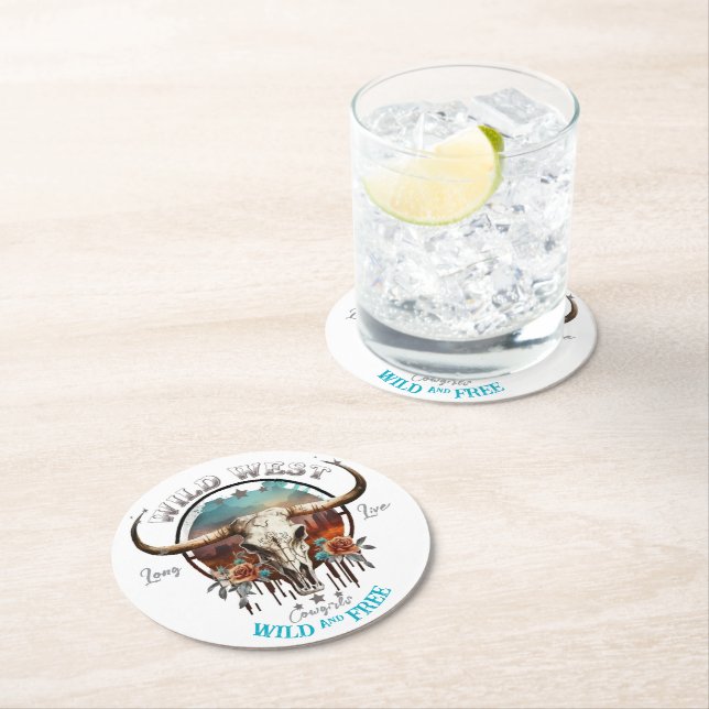 Posavasos Redondo De Papel Boho salvaje y libre (In situ)