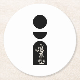 Posavasos Redondo De Papel Boho Sun Moon Flower Pot boho bohemian