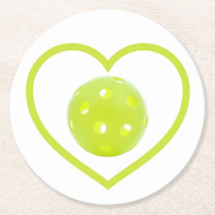 Posavasos Redondo De Papel bola de picnic amor bola de picnic amarillo