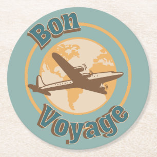Posavasos Redondo De Papel Bon Voyage Viajemos por el diseño mundial