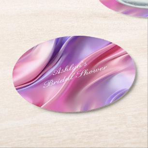 Posavasos Redondo De Papel Bonito Pink Purple Dream