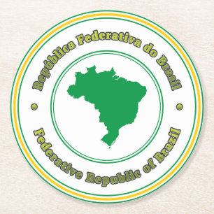 Posavasos Redondo De Papel Brasil