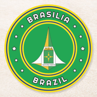 Posavasos Redondo De Papel Brasilia Escudo De Armas Brasil