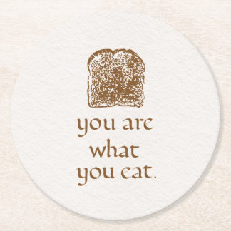 Posavasos Redondo De Papel Bread Stamp and Hand-Drawn Lettering
