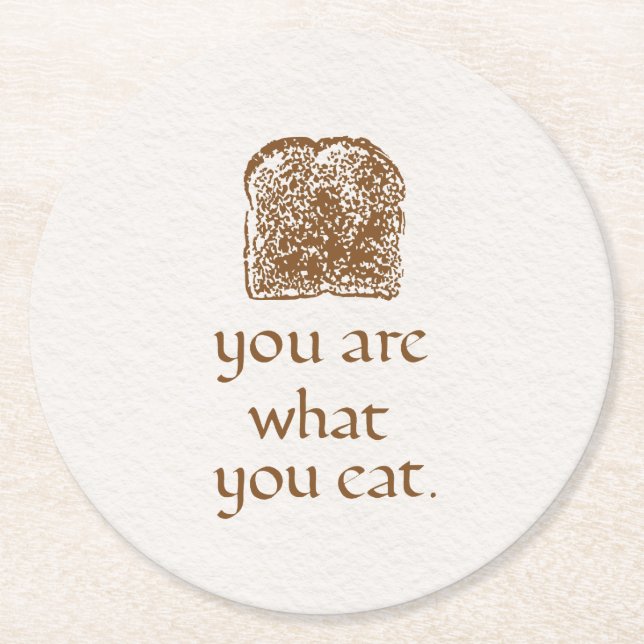 Posavasos Redondo De Papel Bread Stamp and Hand-Drawn Lettering (Anverso)