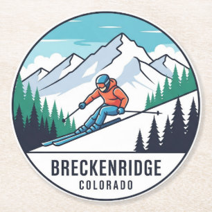 Posavasos Redondo De Papel Breckenridge Colorado Skip Travel