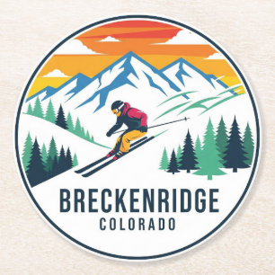 Posavasos Redondo De Papel Breckenridge Colorado Skip Travel