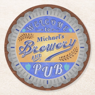 Posavasos Redondo De Papel Brewery Pub Personalizado Beer Botella Cap