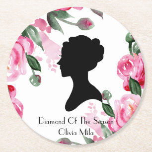 POSAVASOS REDONDO DE PAPEL BRIDGERTON FLORAL BRIDAL SHOWER