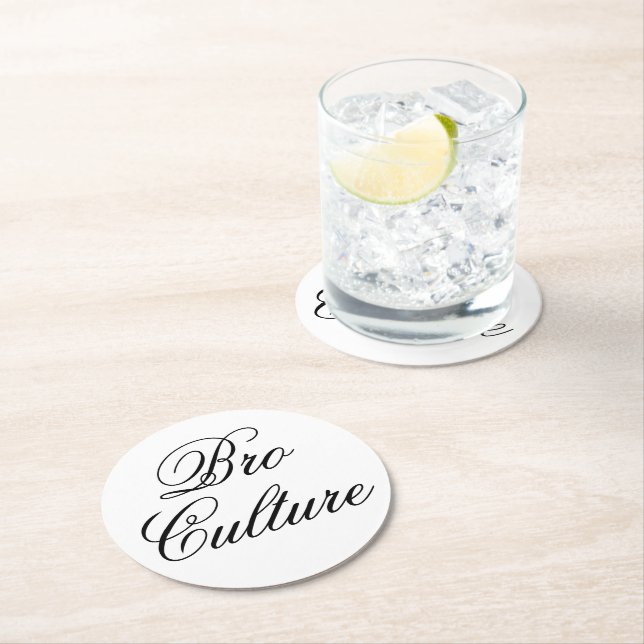 Posavasos Redondo De Papel Bro Culture Coaster (In situ)