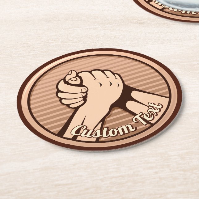 Posavasos Redondo De Papel Bronce en lucha armada (En perspectiva)